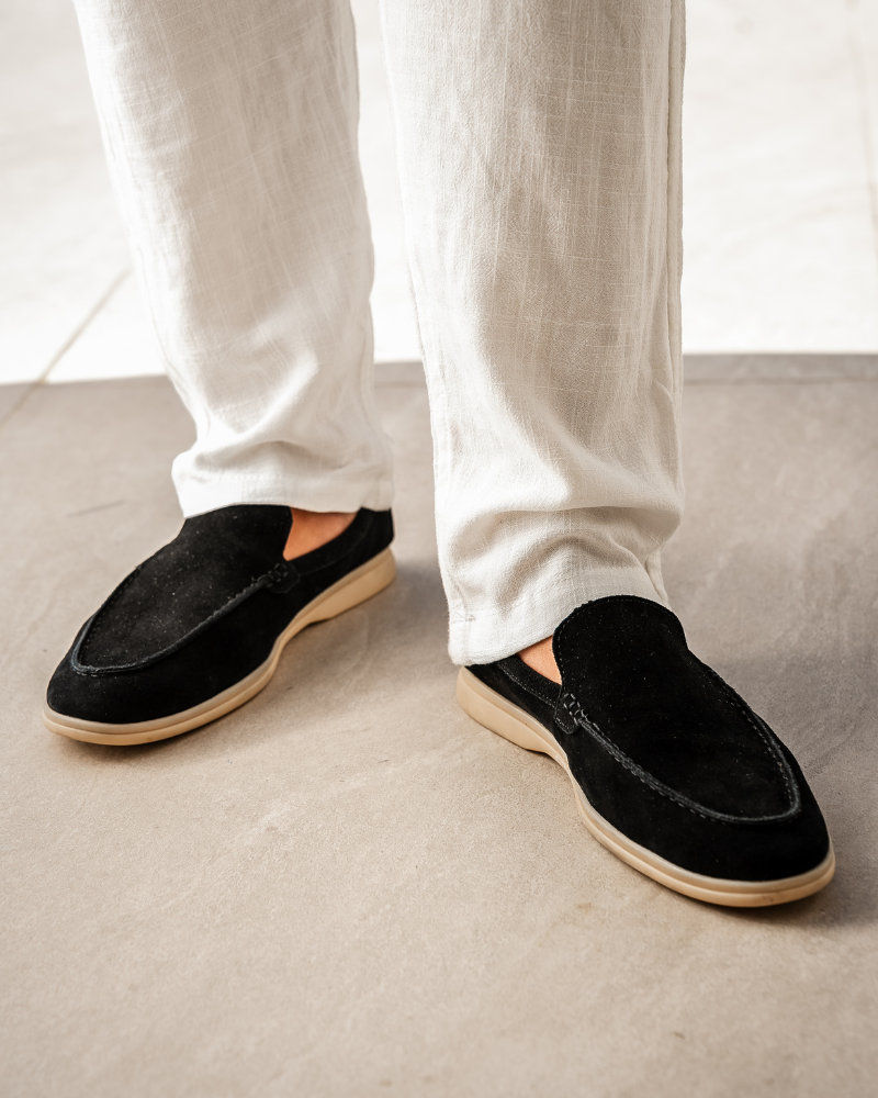 St. James – Mocassins confortables en daim noir