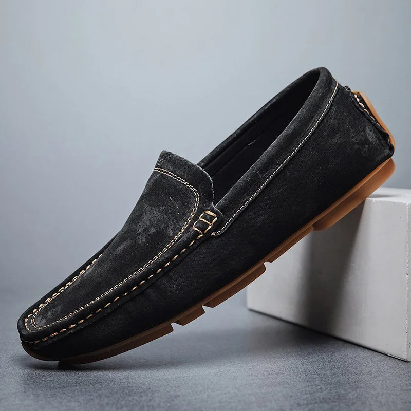 Mocassins Gianni en daim italien souple