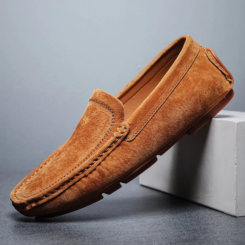 Mocassins Gianni en daim italien souple