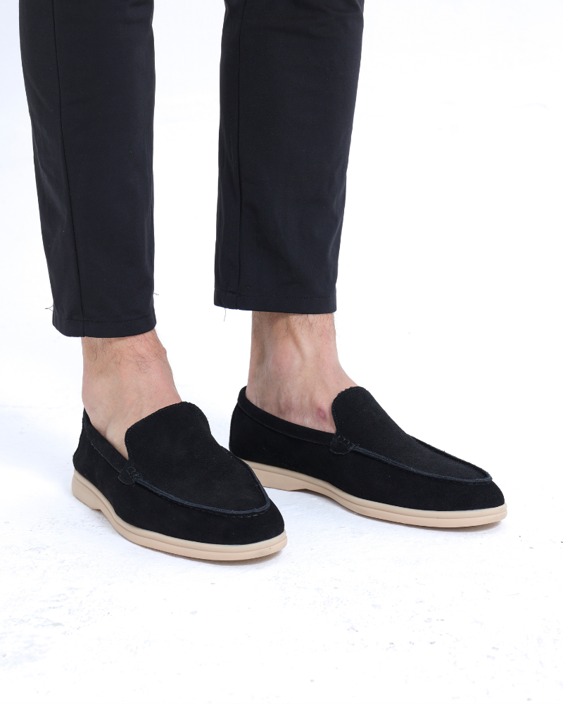 St. James – Mocassins confortables en daim noir