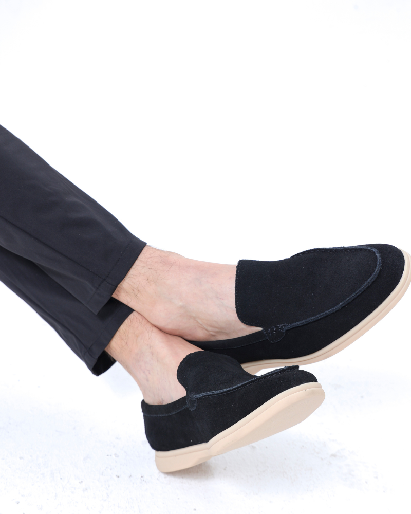 St. James – Mocassins confortables en daim noir