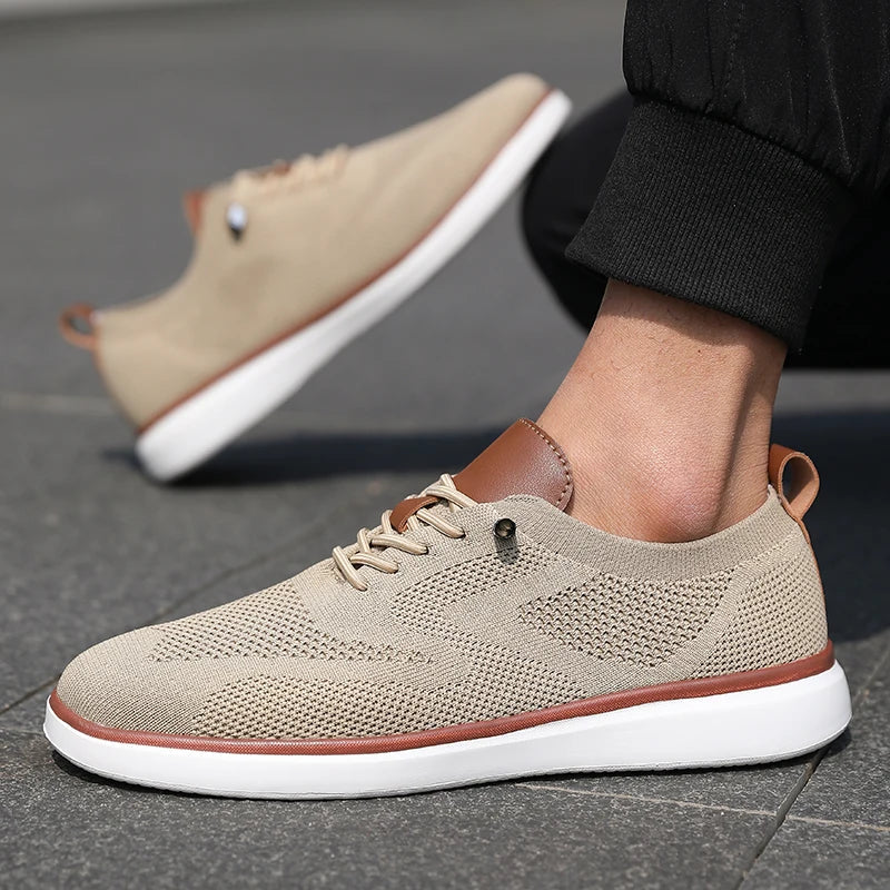 Urban Classic – Baskets confortables pour hommes en tricot beige