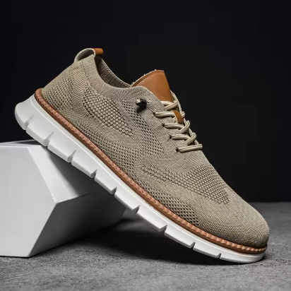 Urban – Baskets Homme en Maille Confortable – Sable Chic – Beige