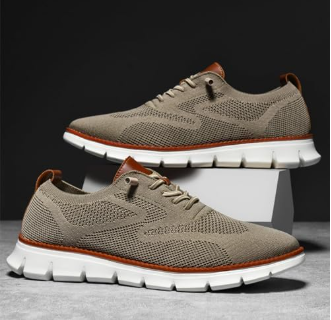 Urban – Baskets Homme en Maille Confortable – Sable Chic – Beige