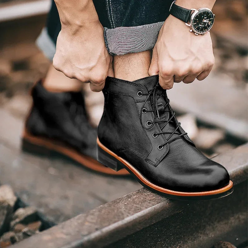 St. James - Bottes en cuir véritable Frontier - Noir