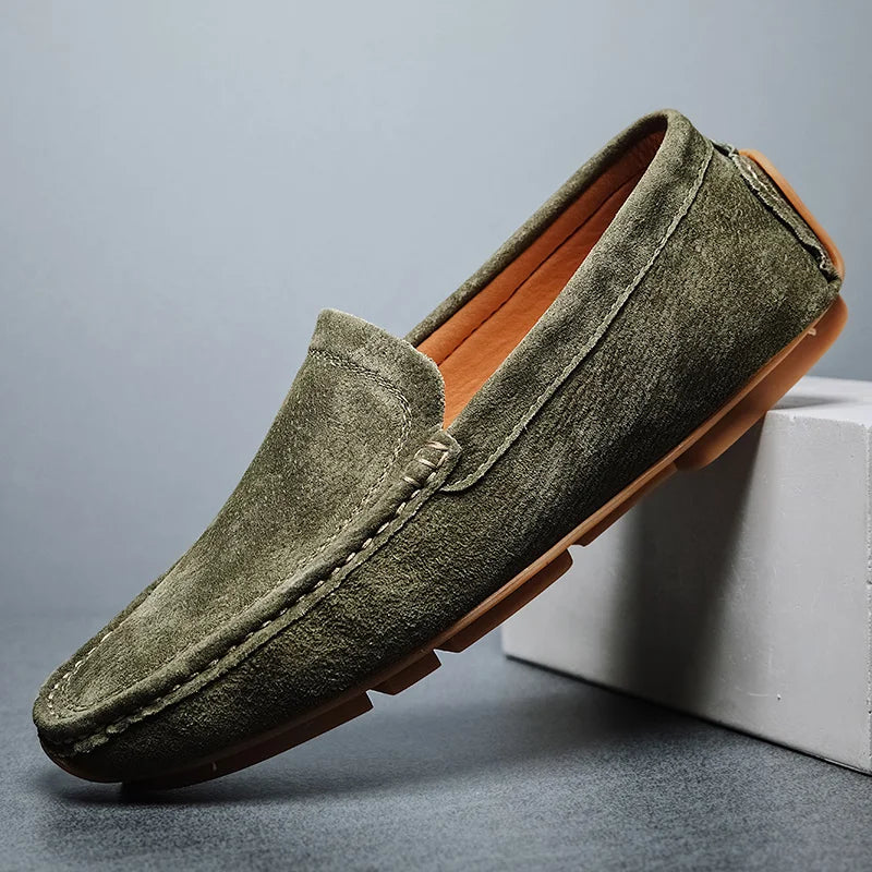 Mocassins Gianni en daim italien souple