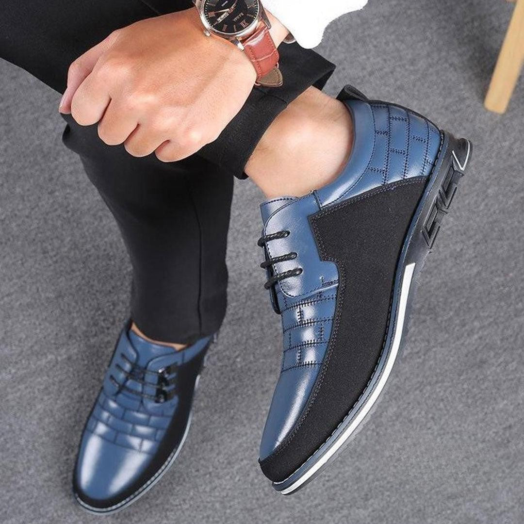 Oxford – Chaussures pour homme Chaussures ultraconfortables toutes saisons en cuir vegan haut de gamme – Bleu royal