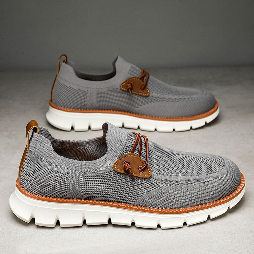 Amauti – Mocassins pour homme Chaussures toutes saisons ultra-confortables en cuir de première qualité – Gris
