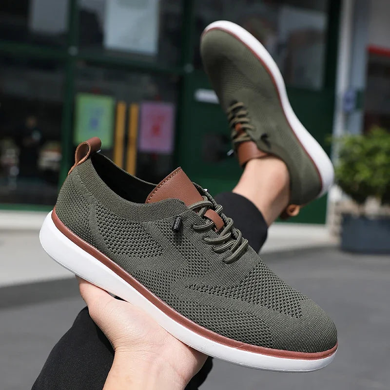 Urban Classic – Baskets confortables pour hommes en tricot vert
