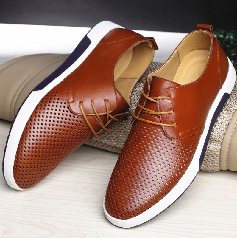 St. James - Respirer chaussures habillées en cuir véritable – Marron