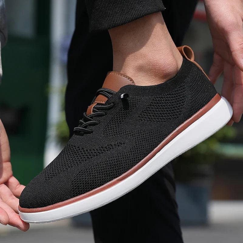 Urban Classic – Baskets confortables pour homme en tricot noir
