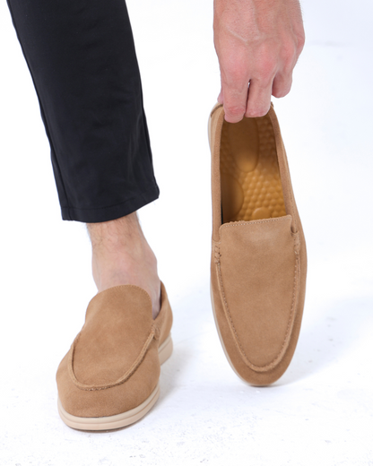 St. James – Mocassins confortables en daim caramel