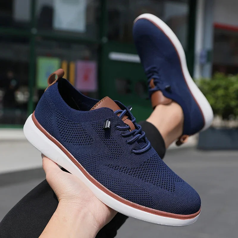 Urban Classic – Baskets confortables pour homme en tricot bleu marine