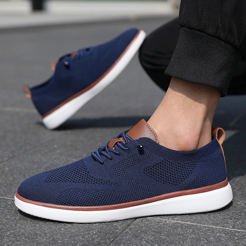 Urban Classic – Baskets confortables pour homme en tricot bleu marine