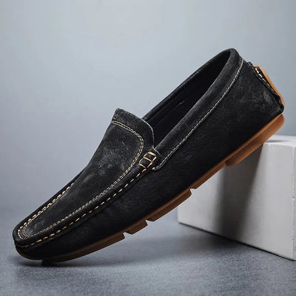 Mocassins Gianni en daim italien souple