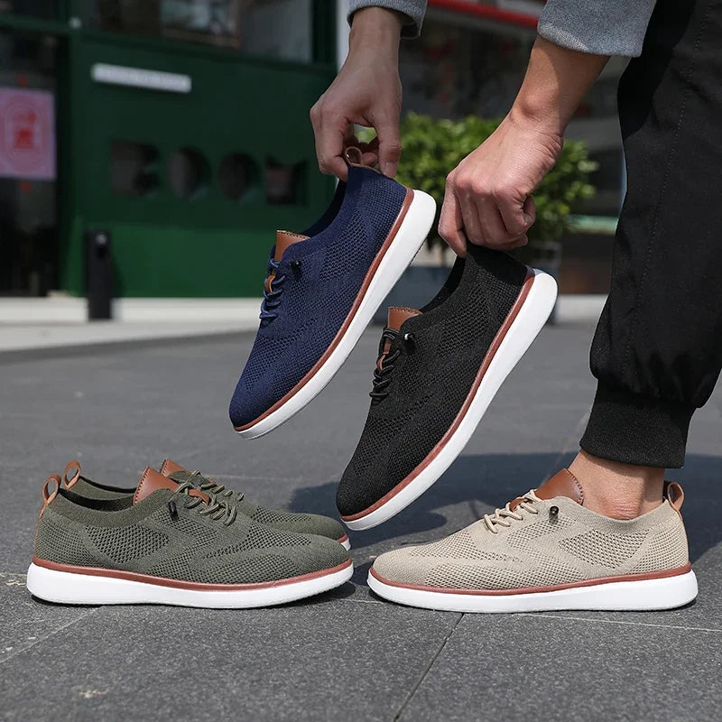 Urban Classic – Baskets confortables pour homme en tricot bleu marine