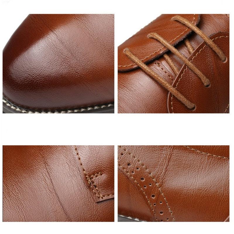 St. James - Wingtip Dress chaussures habillées en cuir véritable – Beige