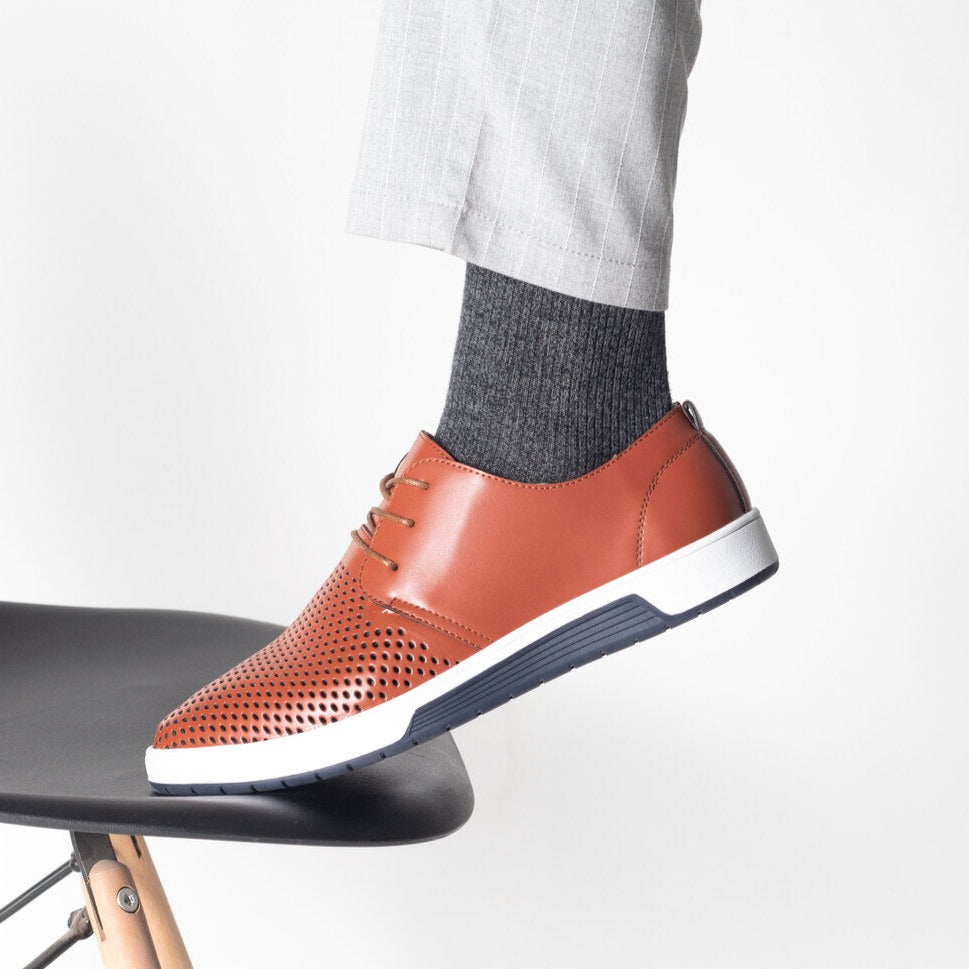 St. James - Respirer chaussures habillées en cuir véritable – Marron