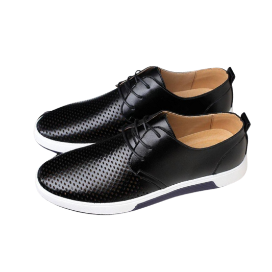 St. James - Respirer chaussures habillées en cuir véritable – Noir