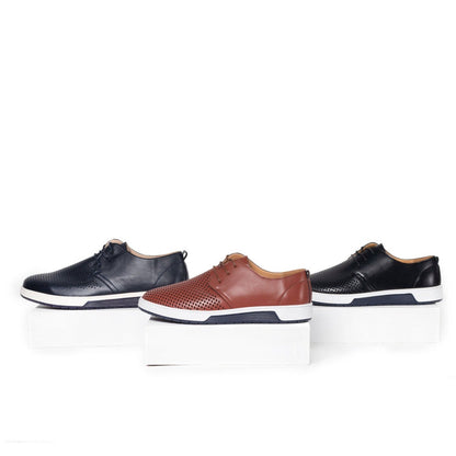St. James - Respirer chaussures habillées en cuir véritable – Noir