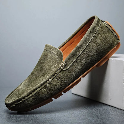 Mocassins Gianni en daim italien souple