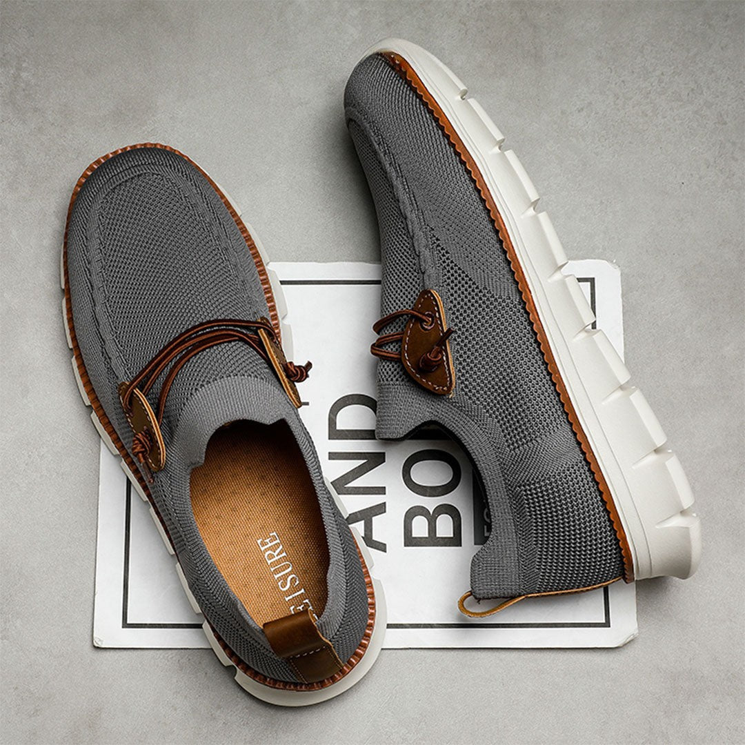 Amauti – Mocassins pour homme Chaussures toutes saisons ultra-confortables en cuir de première qualité – Gris
